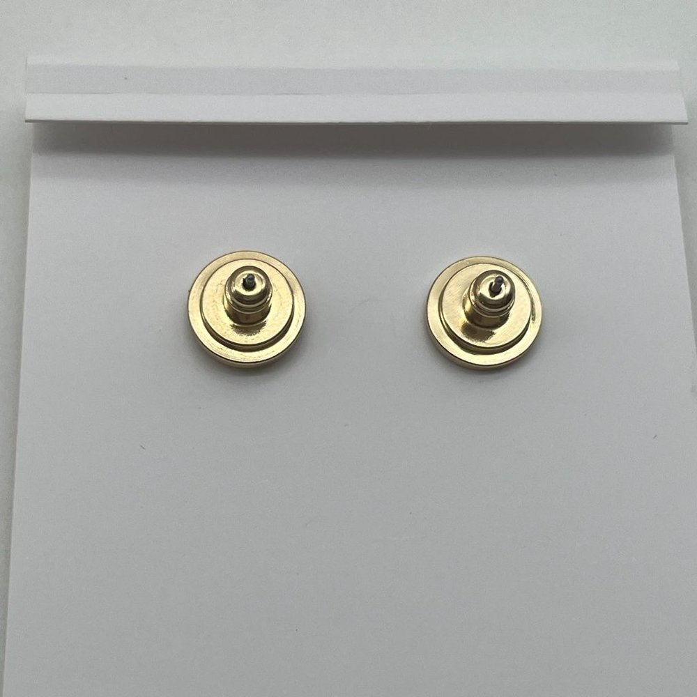 Tory Burch Classic Small Logo Stud Earrings with Gold Plating - Picture 2 of 8